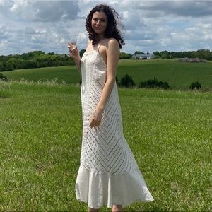 White sundress with color ribbons